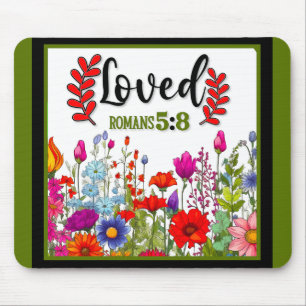 Retro Bloemen Inspirerend Mousepad Muismat