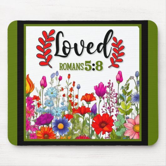 Retro Bloemen Inspirerend Mousepad Muismat (Voorkant)