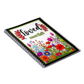 Retro Bloemen Inspirerend Notitieboek (Rechterzijde)