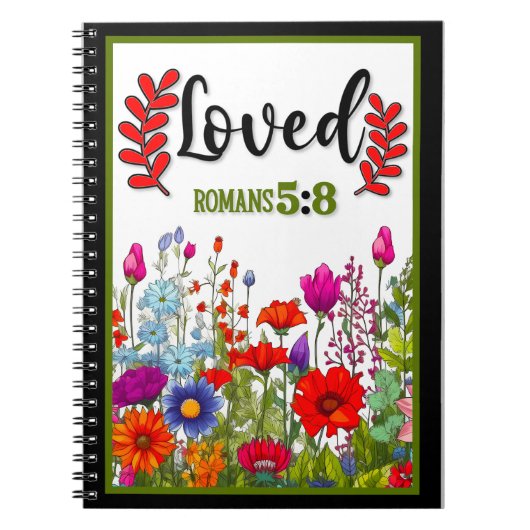 Retro Bloemen Inspirerend Notitieboek (Voorkant)