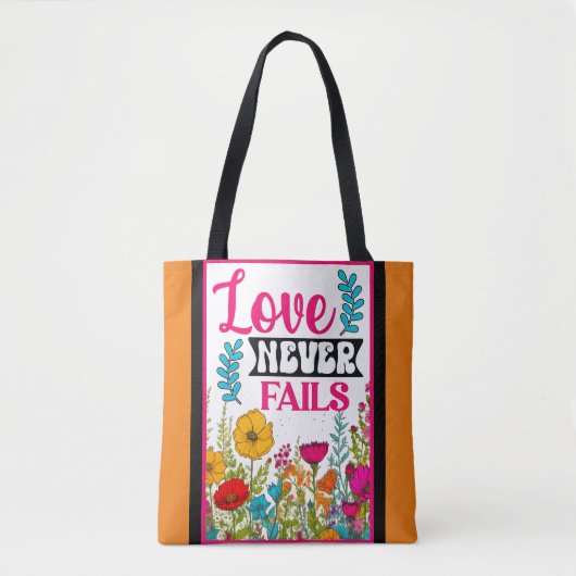 Retro Bloemen Inspirerend Tote Bag (Voorkant)