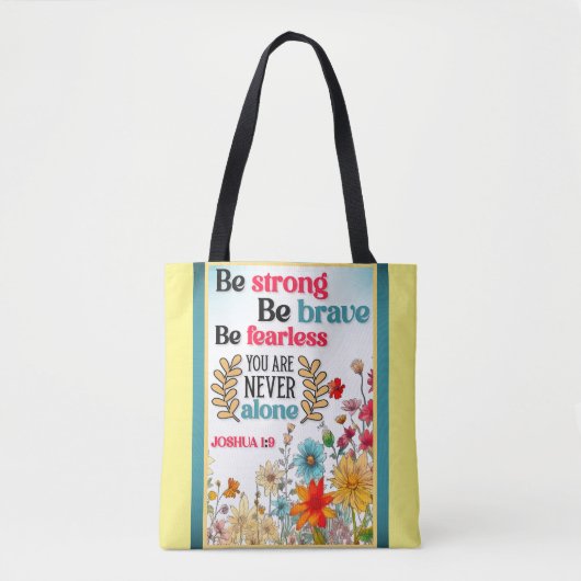 Retro Bloemen Inspirerend Tote Bag (Voorkant)