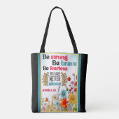 Retro Bloemen Inspirerend Tote Bag (Achterkant)