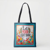 Retro Bloemen Inspirerend Tote Bag (Voorkant)