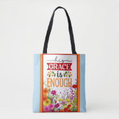 Retro Bloemen Inspirerend Tote Bag (Voorkant)