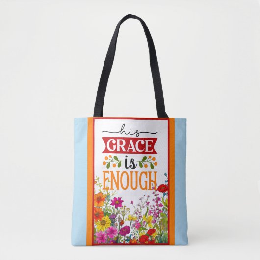 Retro Bloemen Inspirerend Tote Bag (Voorkant)