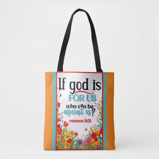 Retro Bloemen Inspirerend Tote Bag (Voorkant)