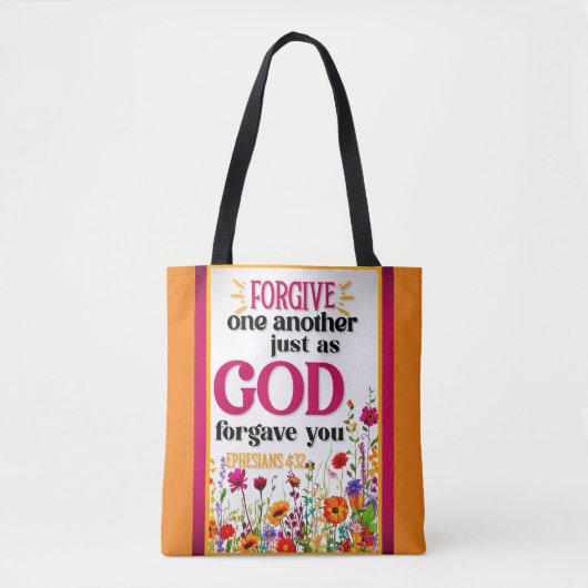 Retro Bloemen Inspirerend Tote Bag (Voorkant)
