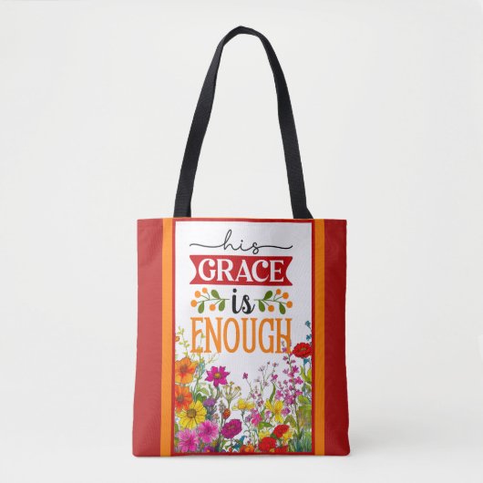 Retro Bloemen Inspirerend Tote Bag (Voorkant)