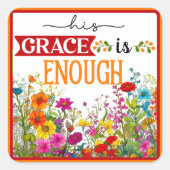 Retro Bloemen Inspirerend Vierkante Sticker (Voorkant)