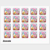 Retro Bloemen Inspirerend Vierkante Sticker (Vel)