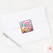 Retro Bloemen Inspirerend Vierkante Sticker (Envelop)
