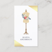 Retro Bloemen Jurk Vorm Mannequin Mode Stylist Visitekaartje (Voorkant)