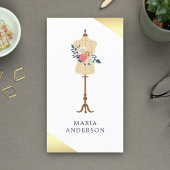 Retro Bloemen Jurk Vorm Mannequin Mode Stylist Visitekaartje