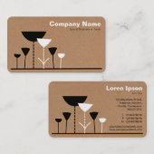 Retro Bloemen - Kartonnen doos Achtergrond Visitekaartje (Voorkant / Achterkant)