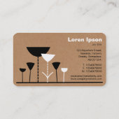 Retro Bloemen - Kartonnen doos Achtergrond Visitekaartje (Achterkant)