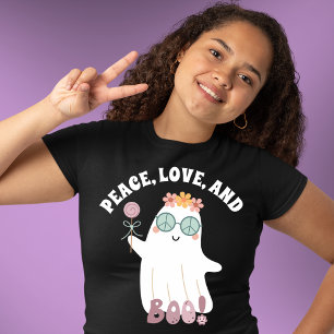 Retro Bloemen Kracht Geest Halloween T-shirt