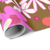 Retro Bloemen Kunst Cadeaupapier (Rol Hoek)