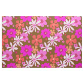 Retro Bloemen Kunstpatroon Roze Bruin Stof (Fat Quarter)