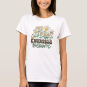 Retro bloemen laten vriendelijkheid bloeien t-shirt (Voorkant)