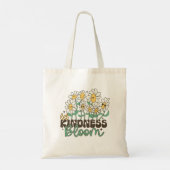 Retro bloemen laten vriendelijkheid bloeien tote bag (Achterkant)