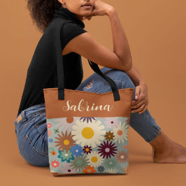 Retro Bloemen Leraar Bijbel Moeder Tote Bag