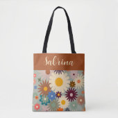 Retro Bloemen Leraar Bijbel Moeder Tote Bag (Voorkant)