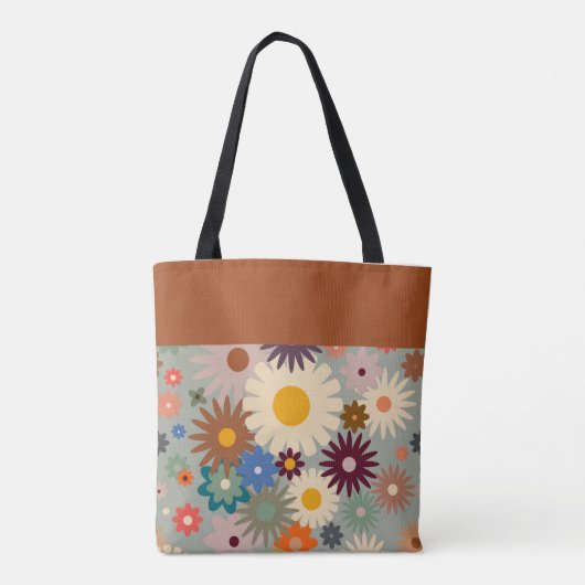 Retro Bloemen Leraar Bijbel Moeder Tote Bag (Achterkant)
