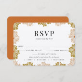 Retro Bloemen Lijst Bruiloft RSVP Maaltijd Keuze (Voorkant / Achterkant)