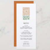 Retro Bloemen Logo Bruiloft Menu (Voorkant / Achterkant)