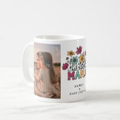 Retro Bloemen "Mama" Foto Mok (Voorkant links)