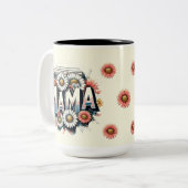 Retro Bloemen Mama Mok (Voorkant links)
