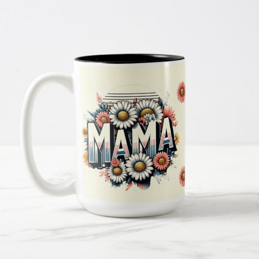 Retro Bloemen Mama Mok (Links)