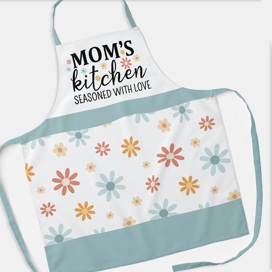 Retro Bloemen Mama's Keuken Doorspekt met Liefde Schort