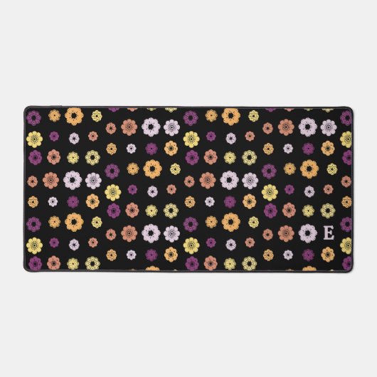 Retro Bloemen met Monogram Bureaumat (Voorkant)