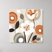 Retro Bloemen Midden Eeuw Modern Canvas Afdruk (Voorkant)