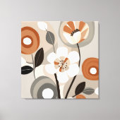 Retro Bloemen Midden Eeuw Modern Canvas Afdruk (Voorkant)