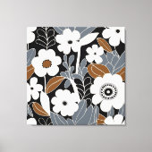 Retro Bloemen Midden Eeuw Modern Canvas Afdruk (Voorkant)