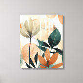 Retro Bloemen Midden Eeuw Modern Canvas Afdruk (Voorkant)