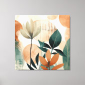 Retro Bloemen Midden Eeuw Modern Canvas Afdruk (Voorkant)