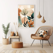  Retro Bloemen Midden Eeuw Modern Poster
