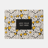 Retro Bloemen Mosterd Geel Zwart Deurmat (Voorkant)