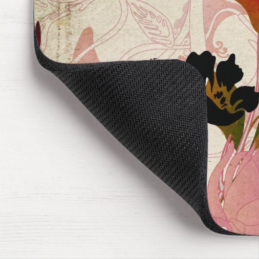 Retro bloemen Mousepad Muismat (Hoek)