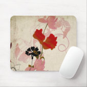 Retro bloemen Mousepad Muismat (Met muis)