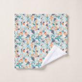 Retro Bloemen Naadloos Patroon Bad Handdoek (Wasdoekje)