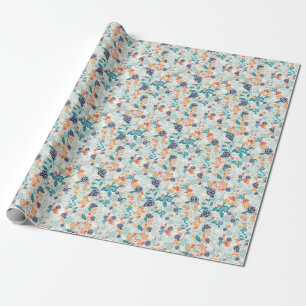 Retro Bloemen Naadloos Patroon Cadeaupapier