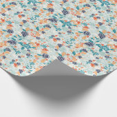 Retro Bloemen Naadloos Patroon Cadeaupapier (Hoek)
