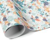 Retro Bloemen Naadloos Patroon Cadeaupapier (Rol Hoek)