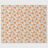Retro Bloemen Naadloos Patroon Cadeaupapier (Vlak)