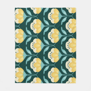 Retro Bloemen Naadloos Patroon Fleece Deken